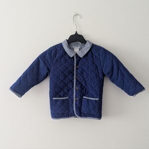 Smockingbird Navy Blue Quilted Gingham Jacket Size 6 Cottagecore Fall
